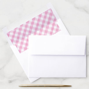 Strawberry Party Pink Gingham Envelope Liner