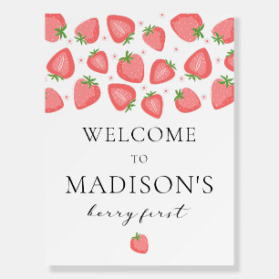 Strawberry Party Poster Welcome Sign Foam Board