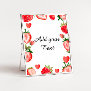 Strawberry Party Sign Decor Party Table Sign