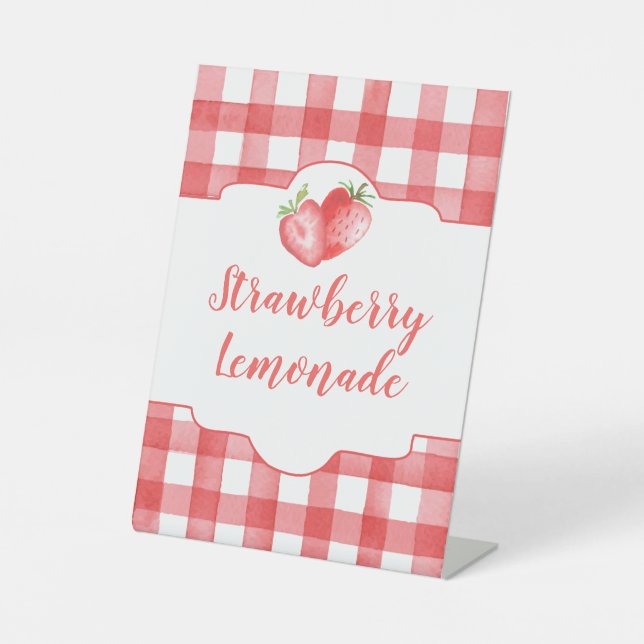 Strawberry Party Sign | Strawberry Birthday Sign (Front)