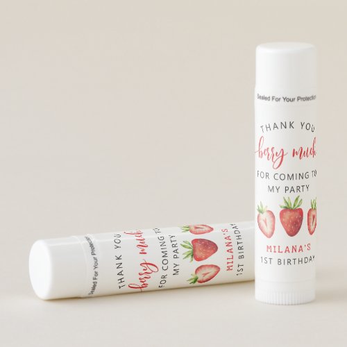 Strawberry Party Thank You Berry Much  Lip Balm