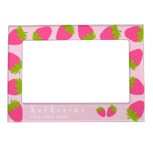 Strawberry Pastel Red Pink Magnetic Frame