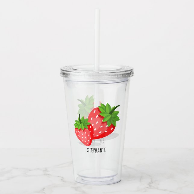 Strawberry Patch Acrylic Tumbler (Front)