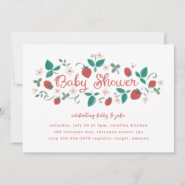 Strawberry Patch Baby Shower Invitation (Front)