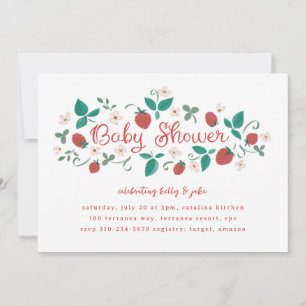 Strawberry Patch Baby Shower Invitation