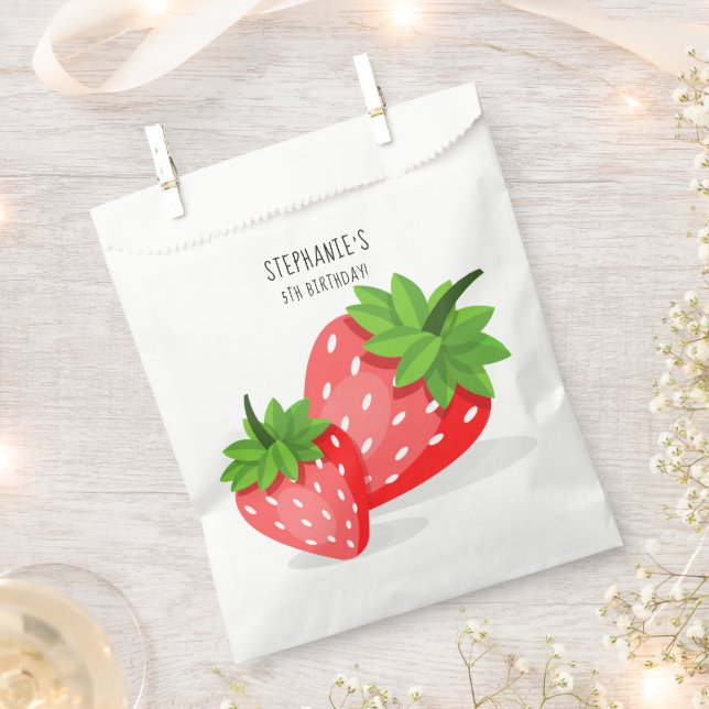Strawberry Patch Favor Bag (Clipped)