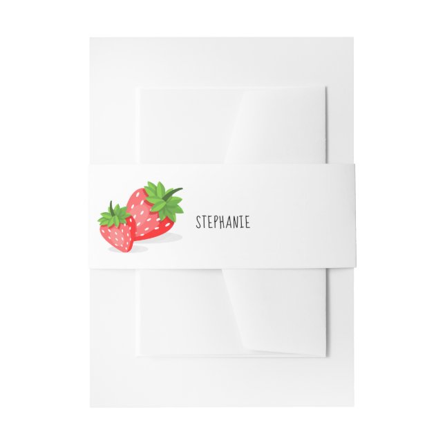Strawberry Patch Invitation Belly Band (Front Example)