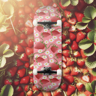 Strawberry Patch red and pink  Skateboard