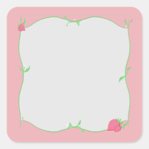 Strawberry Patch Square Sticker