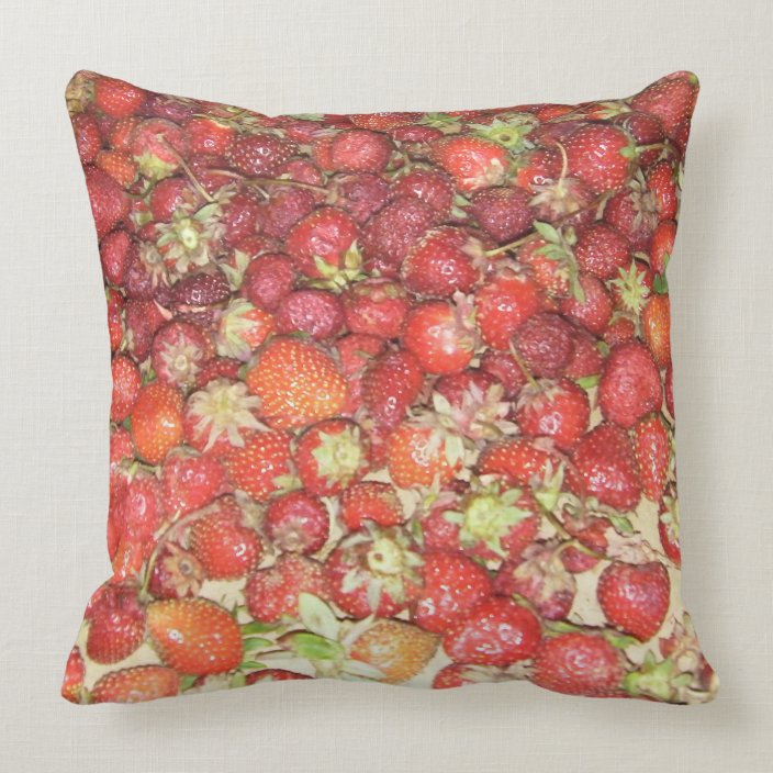 strawberry throw pillow