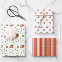 Strawberry Patch- Strawberry Pattern Wrapping Paper by Touch of