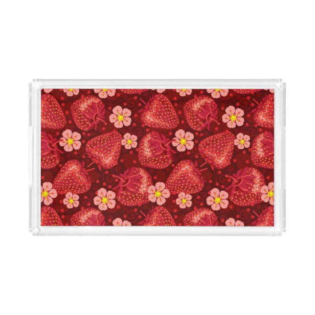 Strawberry Pattern 2 2 Acrylic Tray (Front)