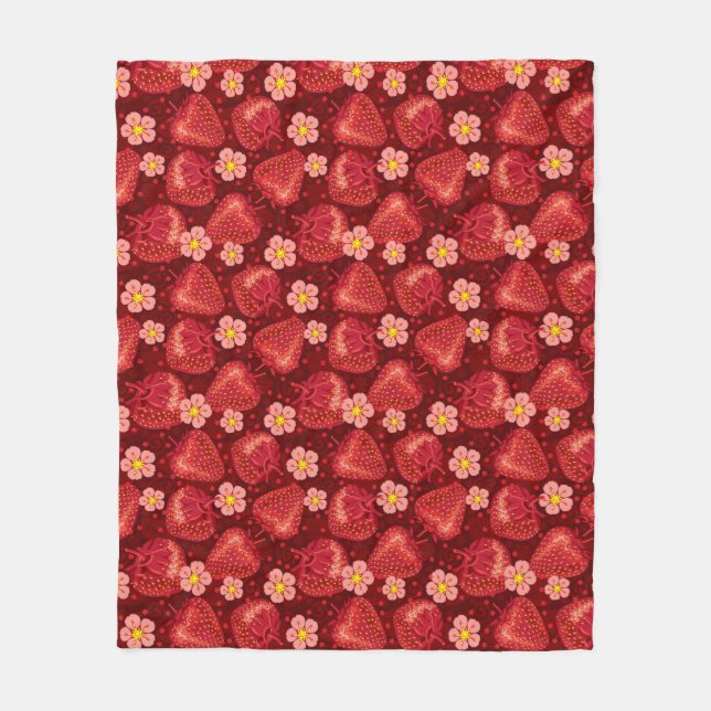 Strawberry Pattern 2 2 Fleece Blanket (Front)