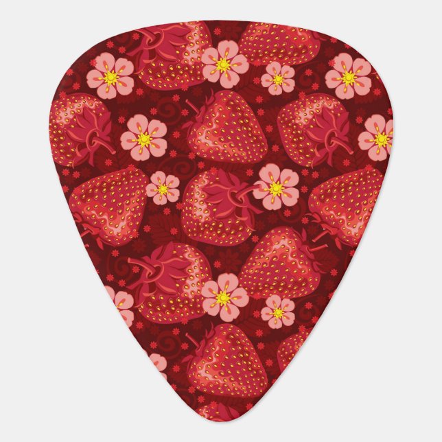 Strawberry Pattern 2 2 Guitar Pick (Front)