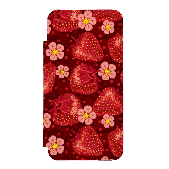 Strawberry Pattern 2 2 Incipio iPhone Wallet Case (Folio Front)