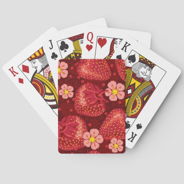 Strawberry Pattern 2 2 Poker Cards (Back)