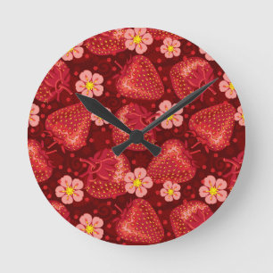 Strawberry Pattern 2 2 Round Clock
