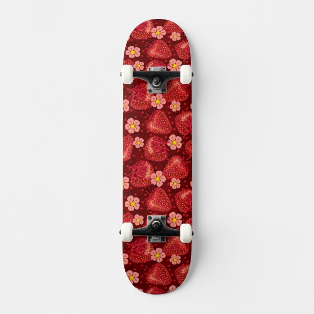 Strawberry Pattern 2 2 Skateboard (Front)