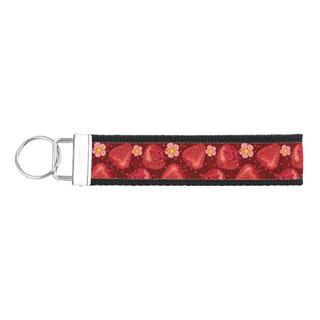 Strawberry Pattern 2 2 Wrist Keychain (Keys on Left)