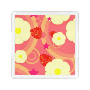 Strawberry Pattern 2 Acrylic Tray