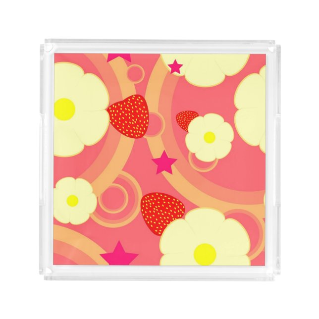 Strawberry Pattern 2 Acrylic Tray (Front)