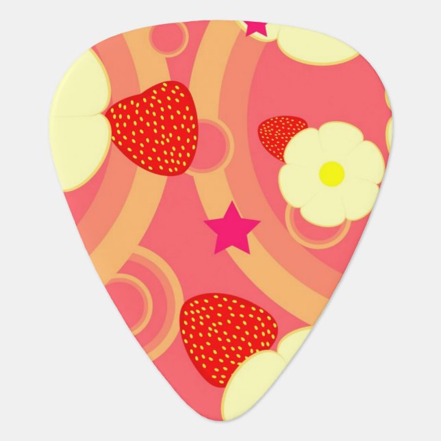 Strawberry Pattern 2 Guitar Pick (Front)