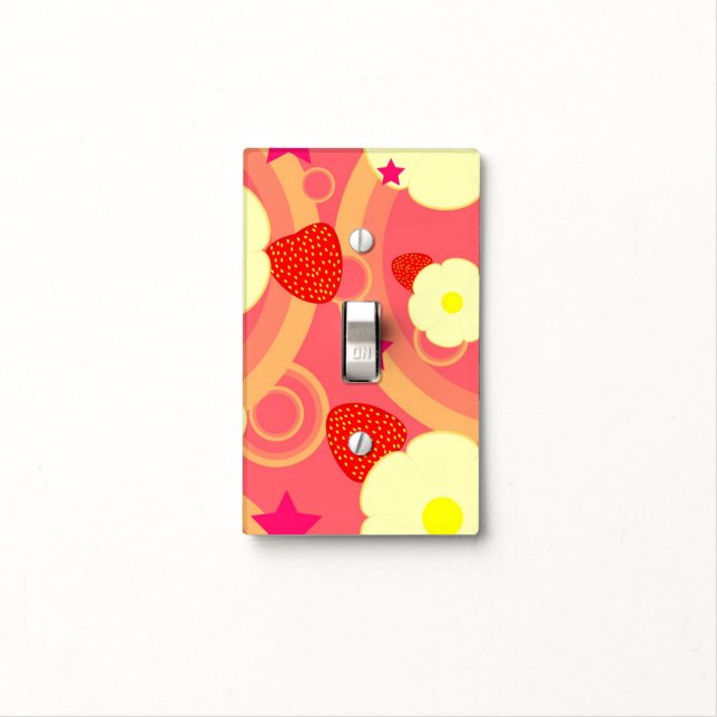 Strawberry Pattern 2 Light Switch Cover (In Situ)