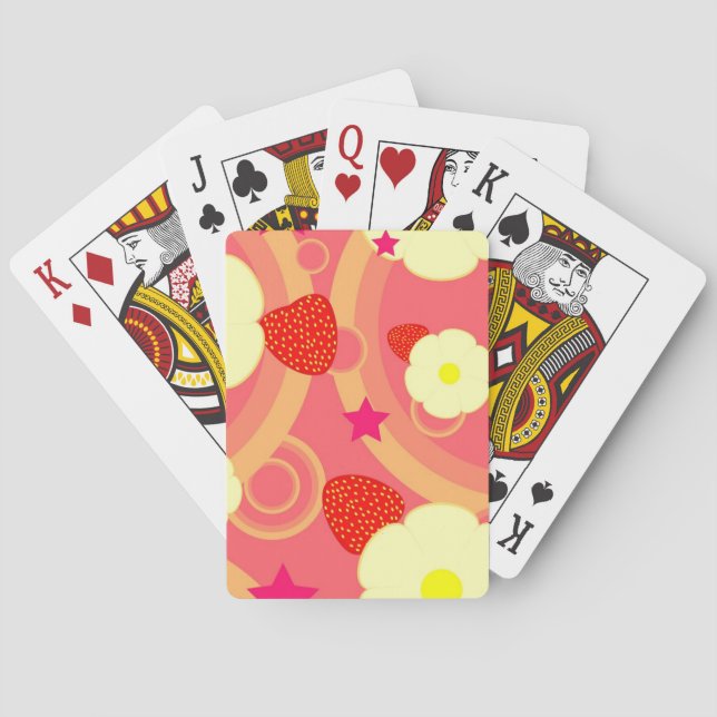 Strawberry Pattern 2 Poker Cards (Back)