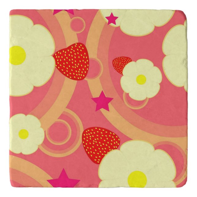 Strawberry Pattern 2 Trivet (Front)