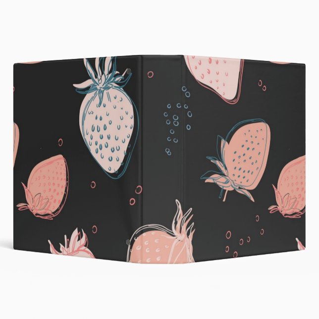 Strawberry pattern 3 ring binder (Background)