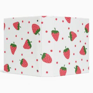 Strawberry pattern 3 ring binder