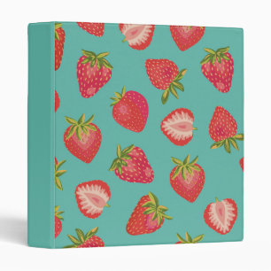 Strawberry pattern 3 ring binder