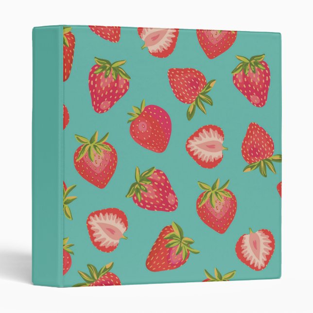 Strawberry pattern 3 ring binder (Front/Spine)