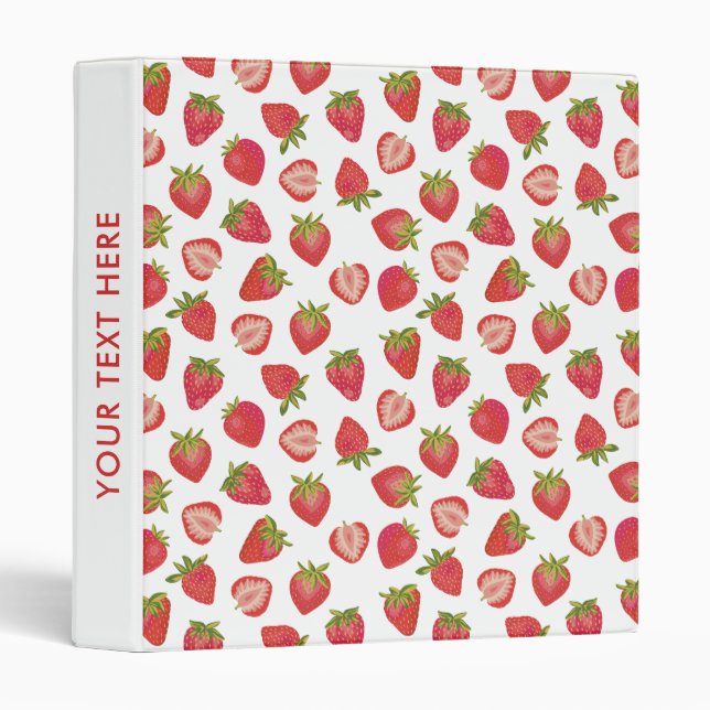 Strawberry Pattern 3 Ring Binder (Front/Spine)