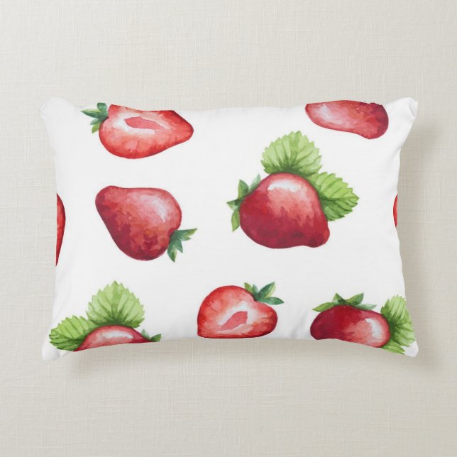 Strawberry pattern accent pillow (Front)