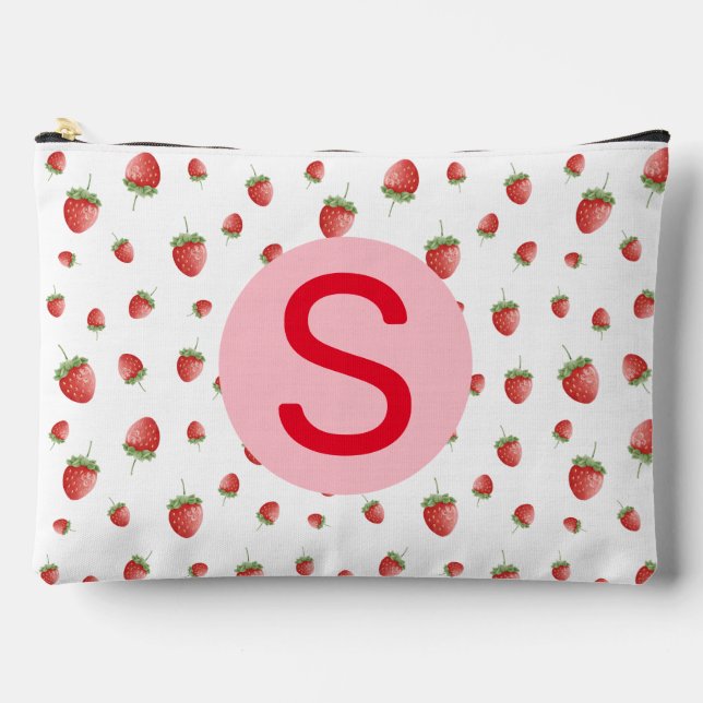 Strawberry Pattern Accessory Pouch (Front)