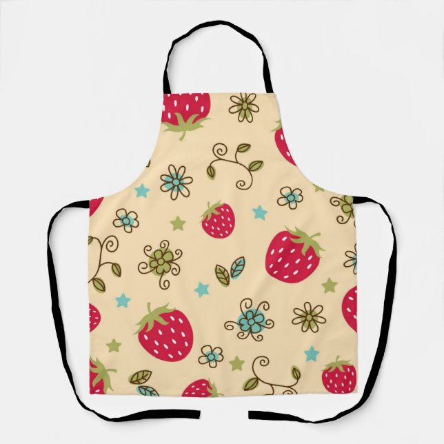 Strawberry pattern apron (Front)