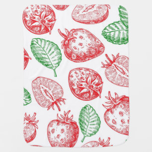 Strawberry pattern baby blanket