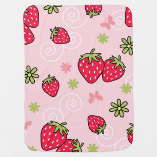 Strawberry pattern baby blanket