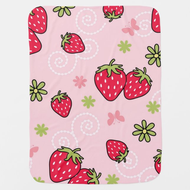Strawberry pattern baby blanket (Front)