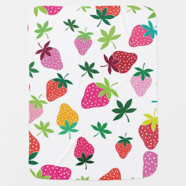 Strawberry pattern baby blanket (Front)