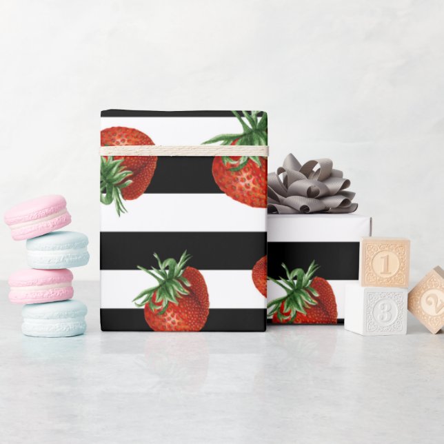 Strawberry Pattern Baby Shower  Wrapping Paper (Baby Shower)