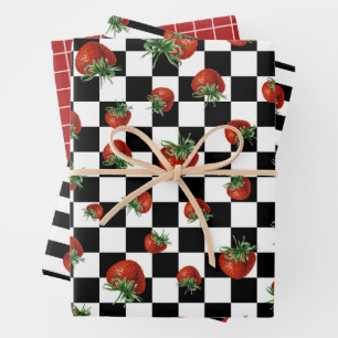 Strawberry Pattern Baby Shower  Wrapping Paper Sheets