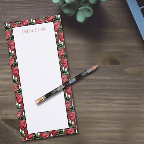 Strawberry Pattern Background Custom Name