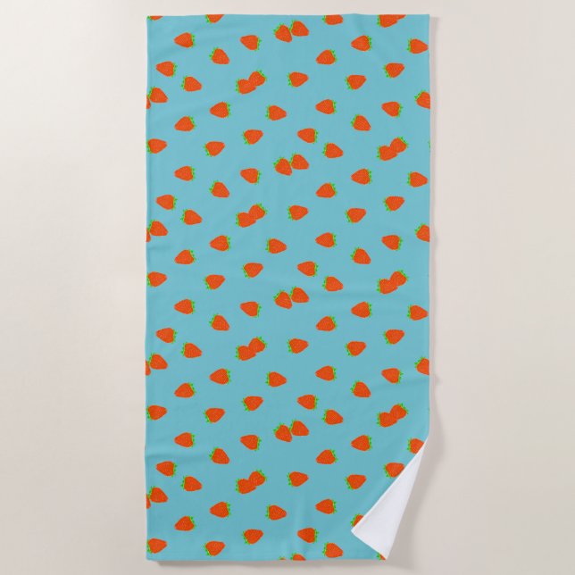Strawberry Pattern Beach Towel (Front)