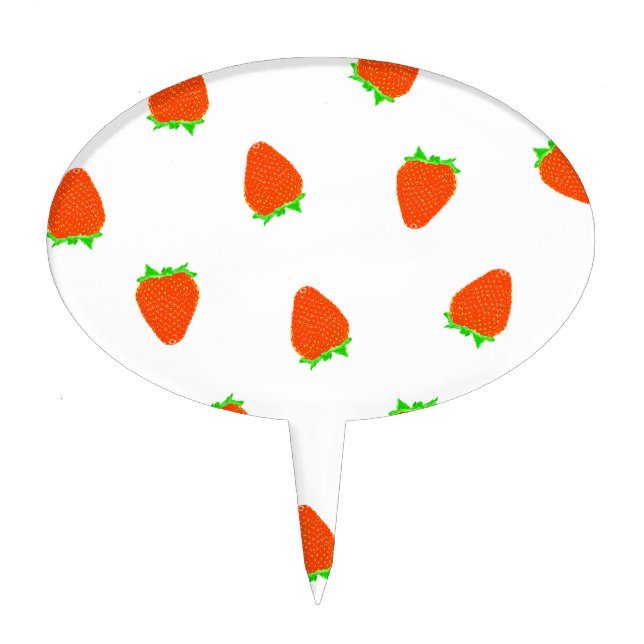 strawberry pattern cake topper (Front)