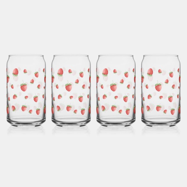 Strawberry Pattern Can Glass (Front)