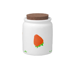 strawberry pattern candy jar