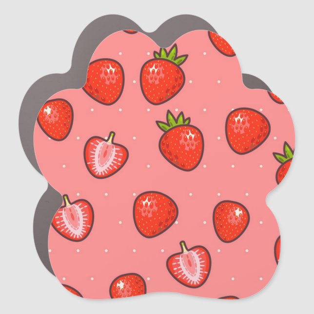 Strawberry pattern car magnet (Front)