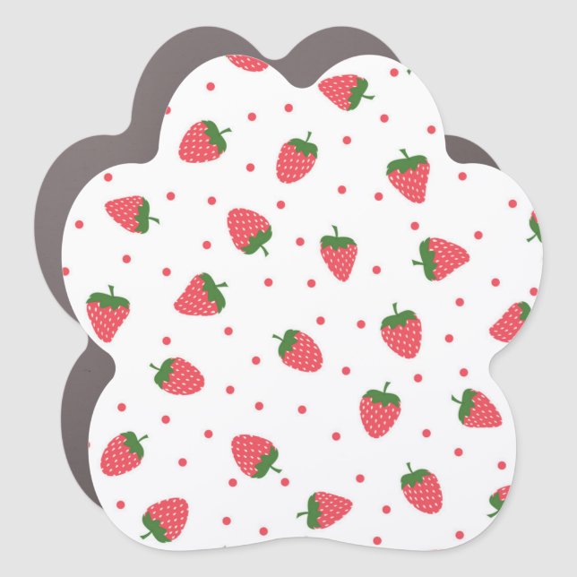Strawberry pattern car magnet (Front)